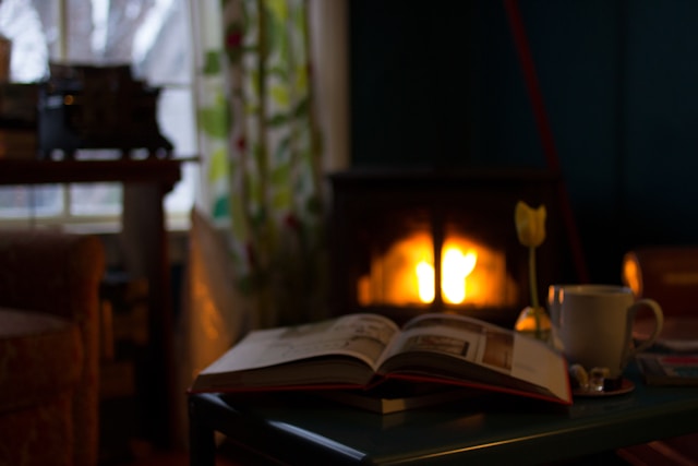 cozy reading corner at home
