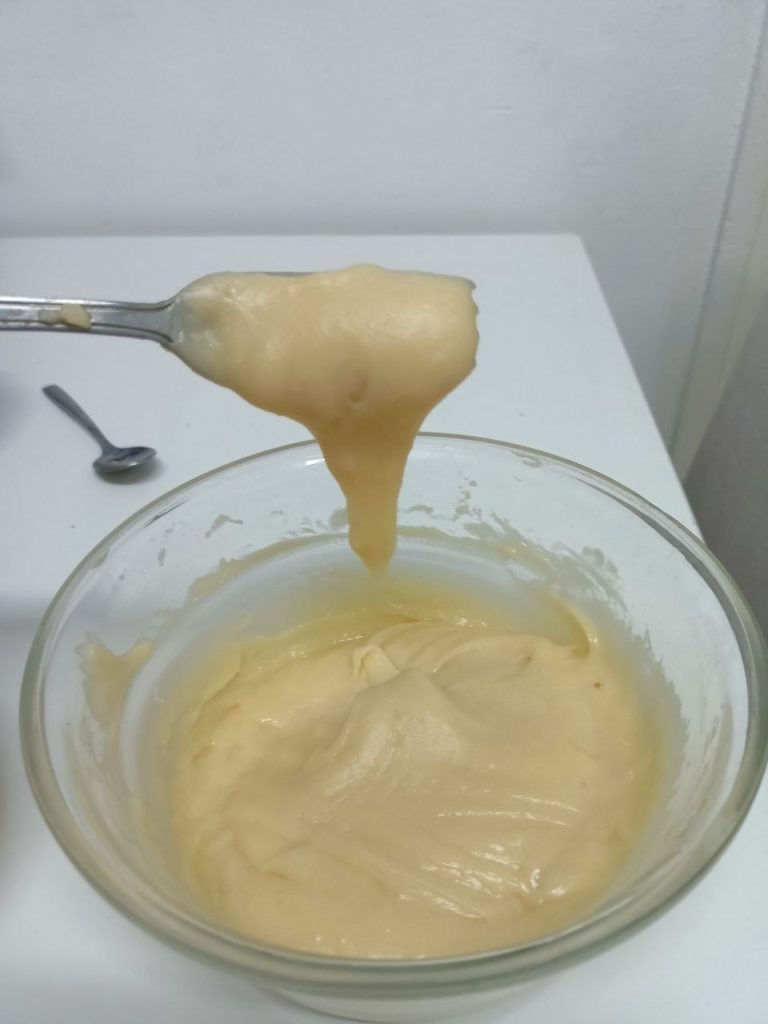 choux pastry dough v shape