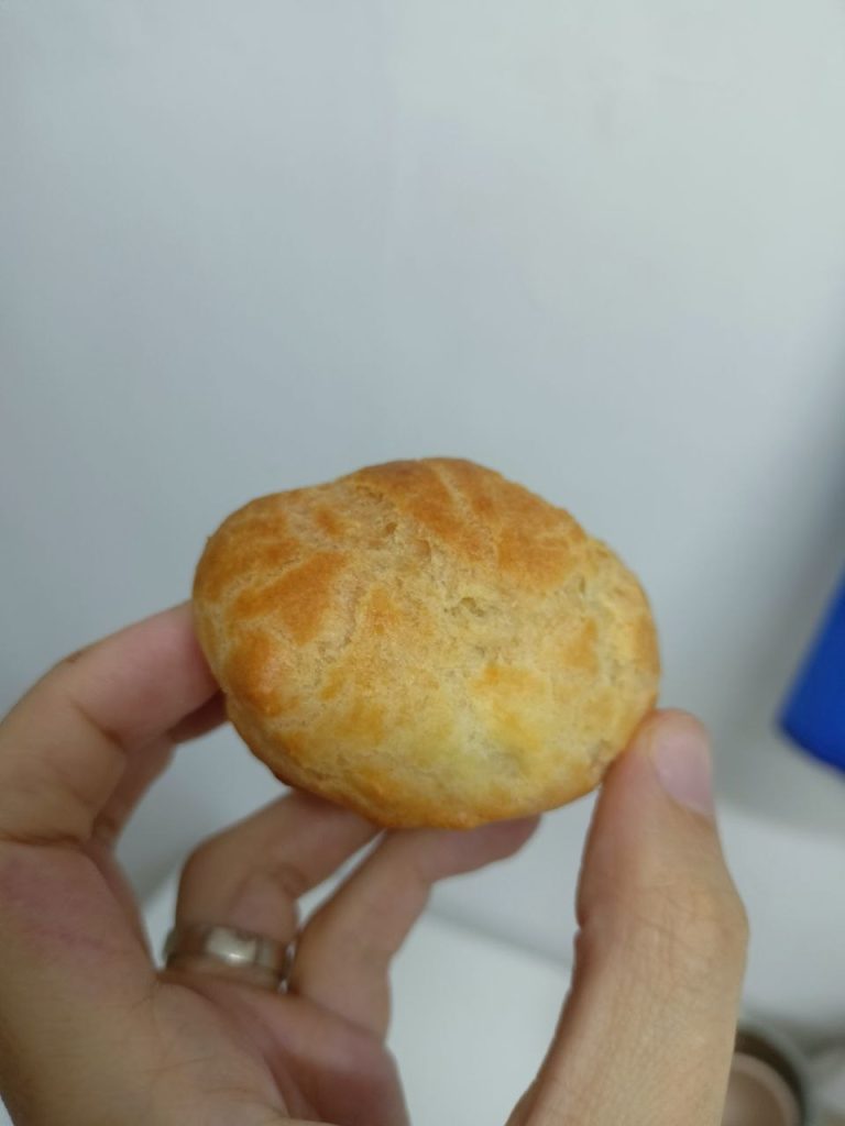 homemade cream puff with golden choux shell