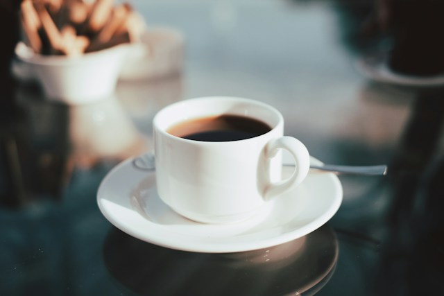 Morning coffee near a window